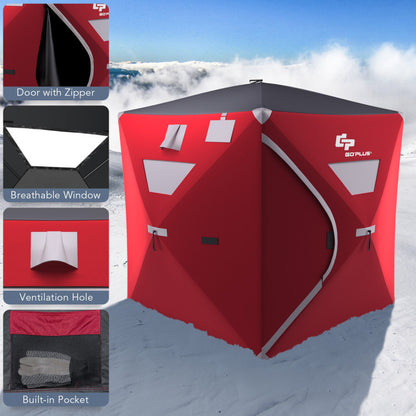 Professional title: "Portable Ice Fishing Shelter Tent for Two People with Storage Bag"