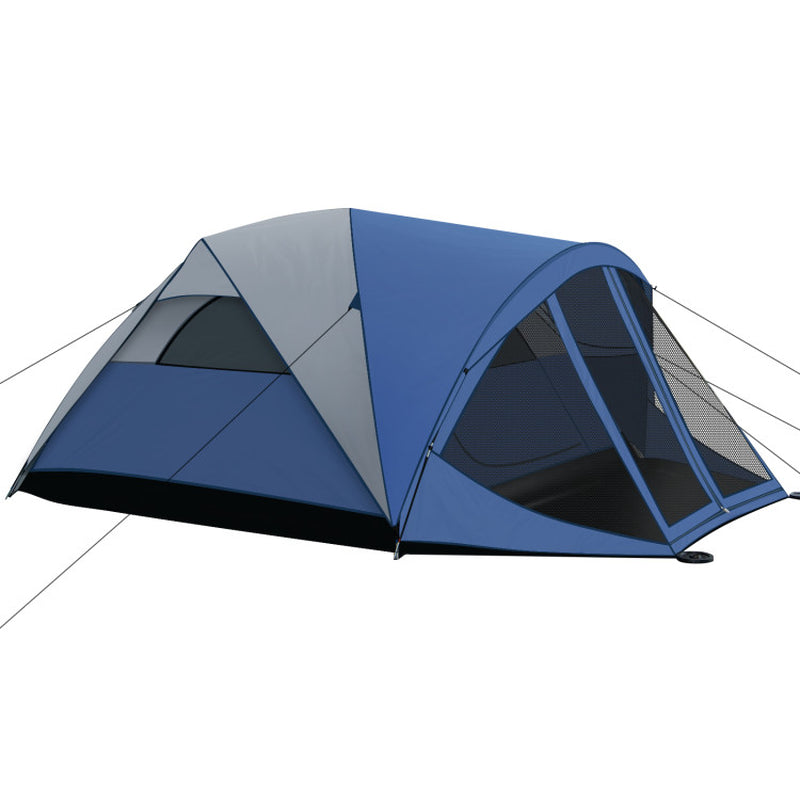 Professional title: "Spacious 6-Person Camping Dome Tent with Screen Room Porch and Detachable Rainfly"