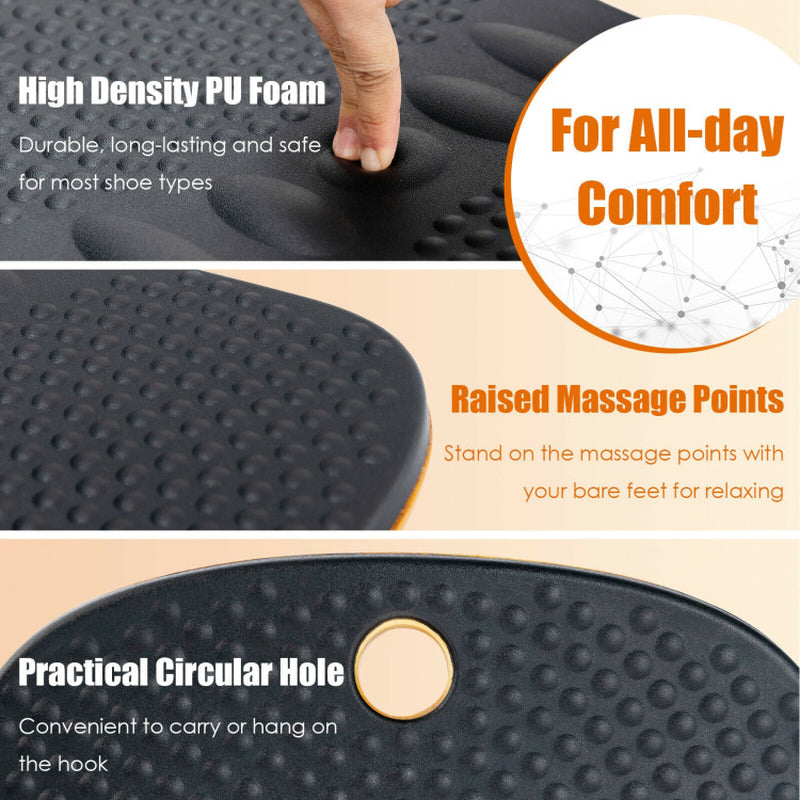 Portable Anti-Fatigue Balance Board with Raised Massage Points for Office-Black