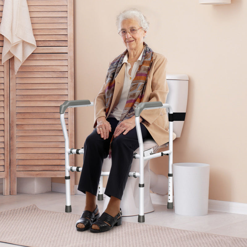 Sturdy Steel Toilet Safety Rail with Adjustable Clamp