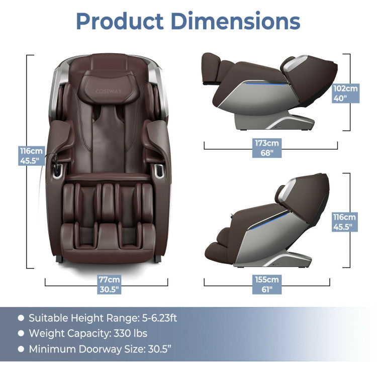 Therapy 08-Full Body Zero Gravity Massage Chair with SL Track Voice Control Heat