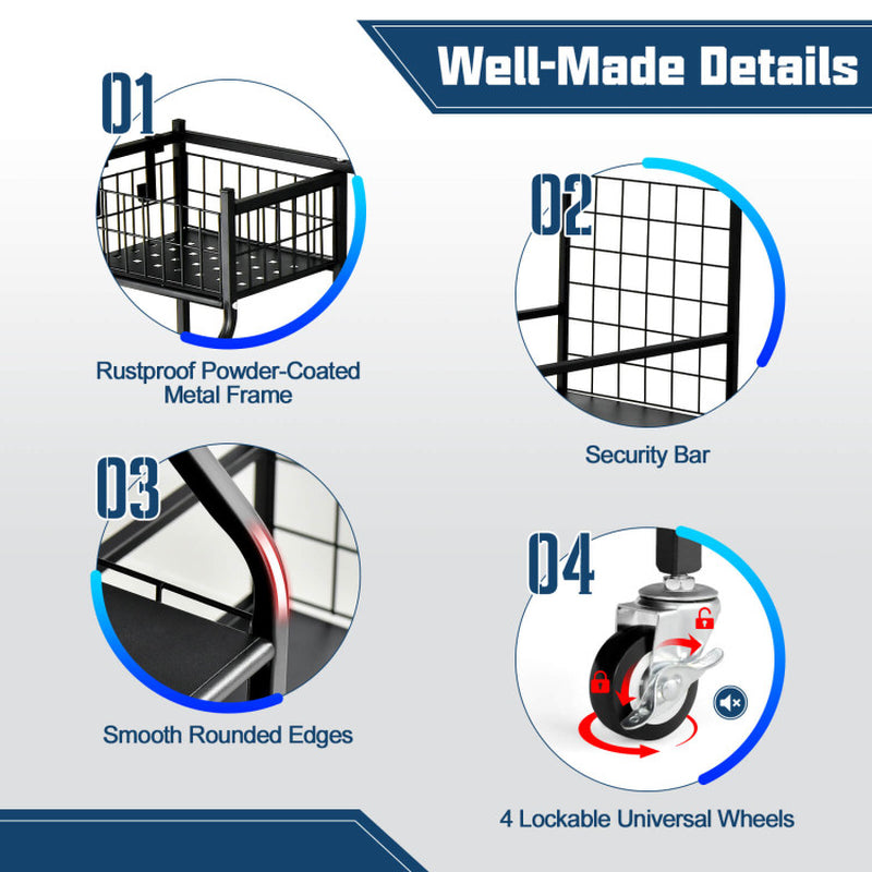 Double Golf Bag Organizer with Lockable Universal Wheels