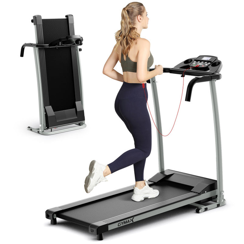 Folding Treadmill with 12 Preset Programs and LCD Display-Black