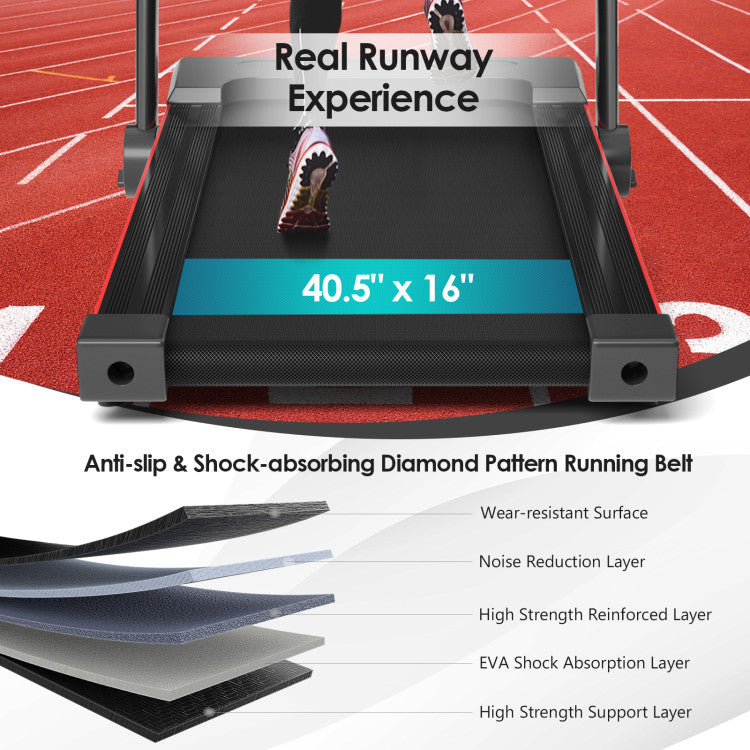 Versatile Folding Treadmill with Large Work Surface and Integrated LCD Display