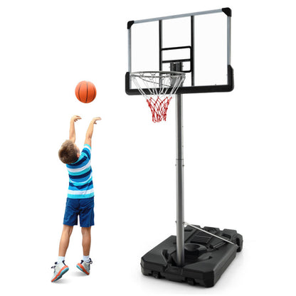 Basketball Hoop with 5.4-6.6FT Adjustable Height and 50" Backboard-Black