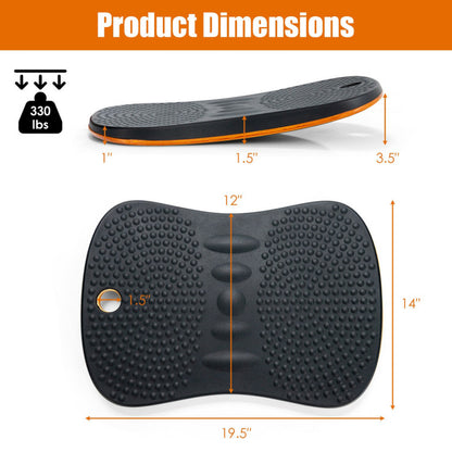 Portable Anti-Fatigue Balance Board with Raised Massage Points for Office-Black