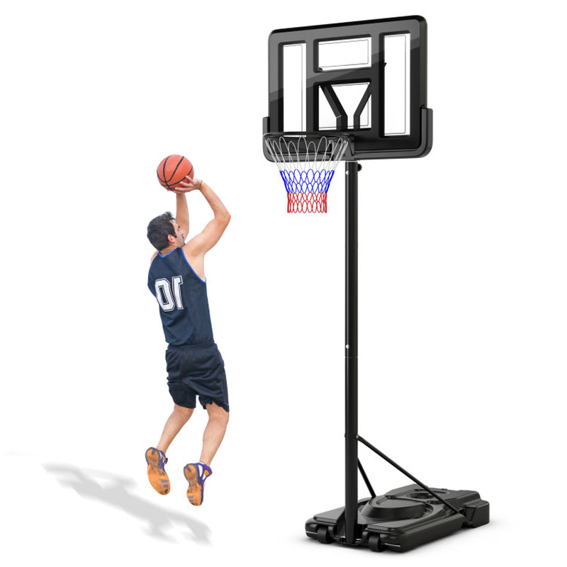 Portable Basketball Hoop with 9-Position Adjustable Height