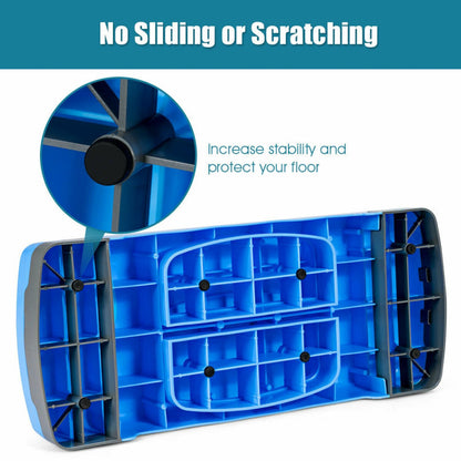 26 Inch Height Adjustable Aerobic Exercise Step Deck with Non-Slip Surface-Blue