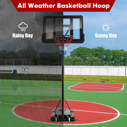 4.25-10 Feet Adjustable Basketball Hoop System with 44 Inch Backboard