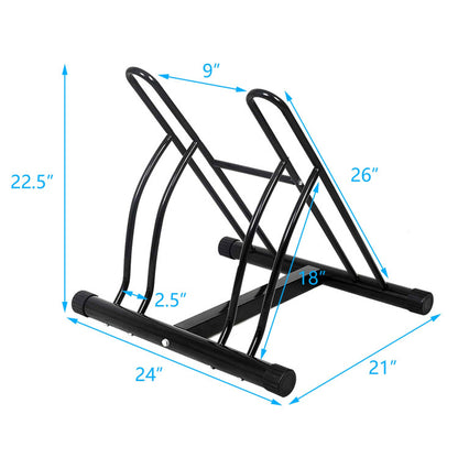 Bike Stand Cycling Rack Floor Storage Organizer for 2-Bicycle