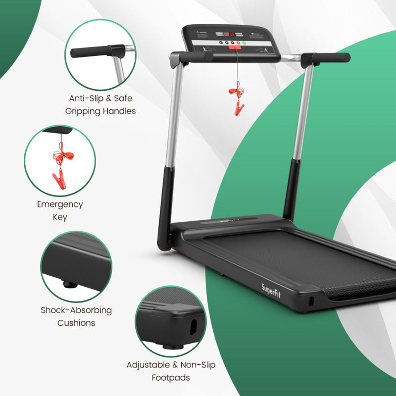 2.25 HP Foldable Treadmill with APP Control and LED Display