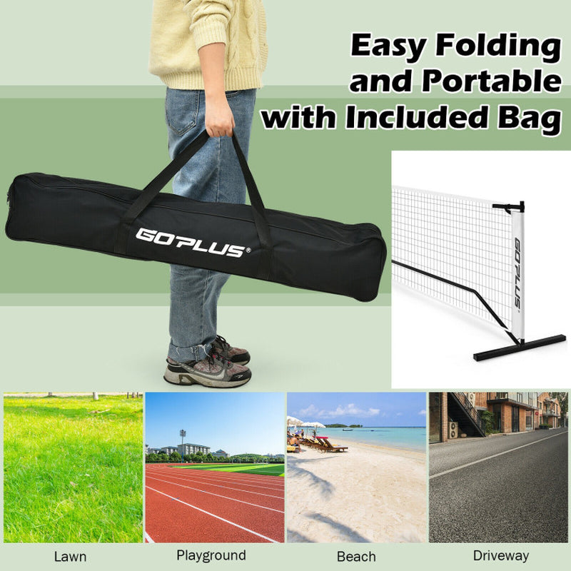 22 Feet Portable Pickleball Net Set System with Carry Bag for Indoor Outdoor Game