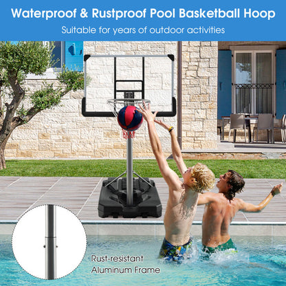 Basketball Hoop with 5.4-6.6FT Adjustable Height and 50" Backboard-Black