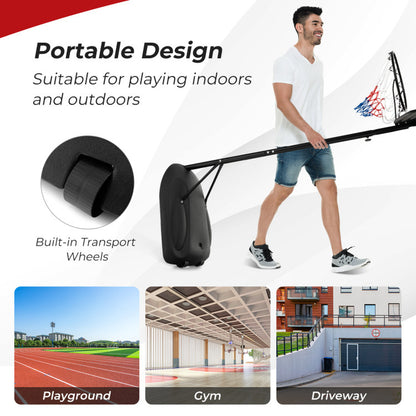 5.5 to 7.5 FT Adjustable Portable Basketball Hoop System with Anti-Rust Stand and Wheels