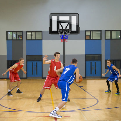 Portable Basketball Hoop with 9-Position Adjustable Height