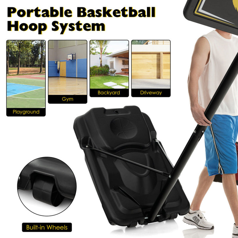 4.25-10 Feet Portable Adjustable Basketball Goal Hoop System