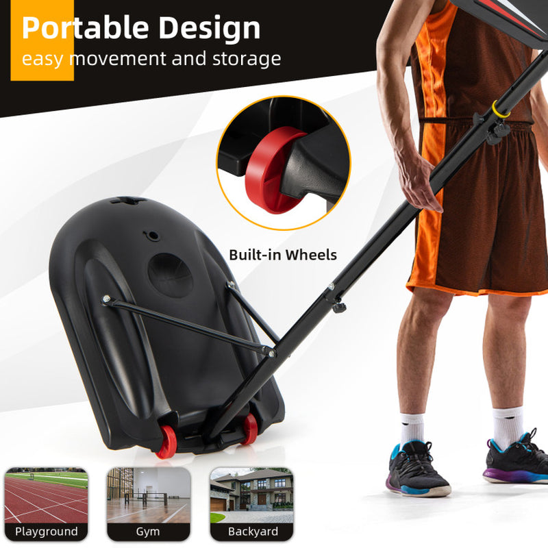 Portable Basketball Hoop Stand with Wheels and 2 Nets