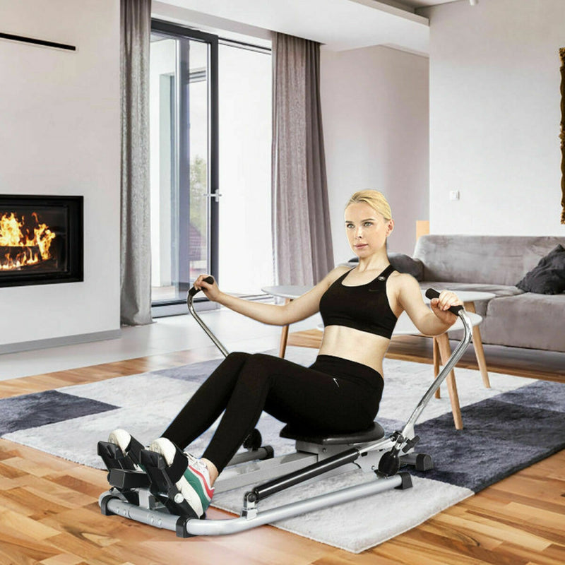 Exercise Adjustable Double Hydraulic Resistance Rowing Machine