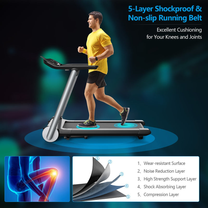 Italian Designed Folding Treadmill with Heart Rate Belt and Fatigue Button