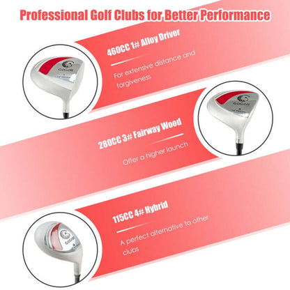 10 Pieces Womens Complete Golf Club Set with Alloy Driver