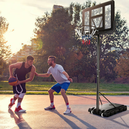 Adjustable Portable Basketball Hoop Stand with Shatterproof Backboard Wheels