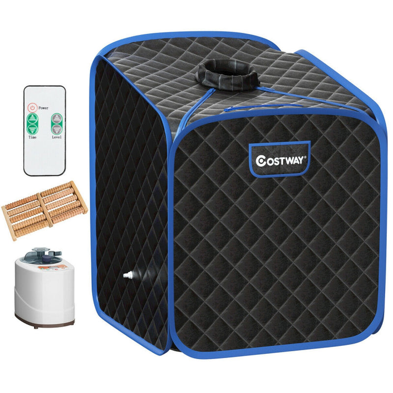 Portable Folding Steam Sauna Spa with 2L Capacity in Coffee Color