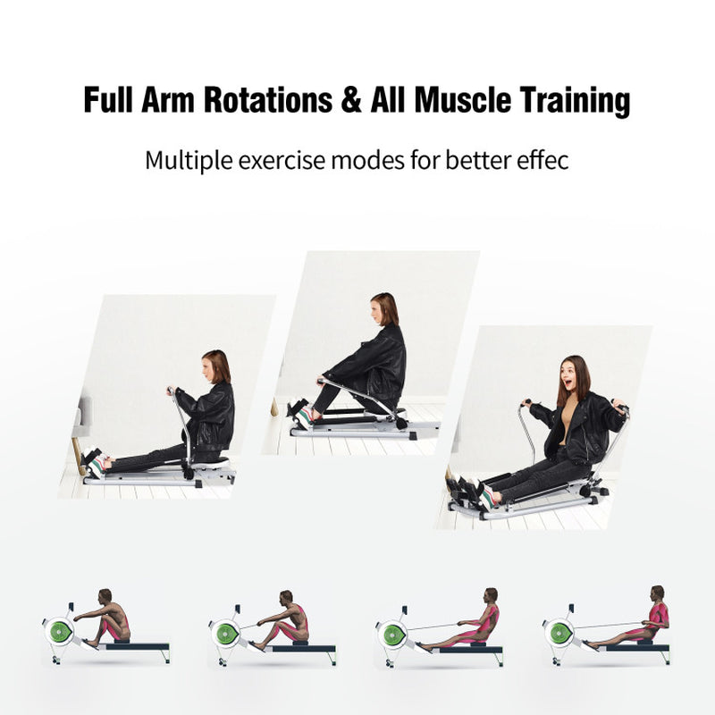 Exercise Adjustable Double Hydraulic Resistance Rowing Machine