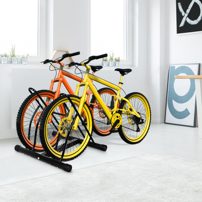 Bike Stand Cycling Rack Floor Storage Organizer for 2-Bicycle