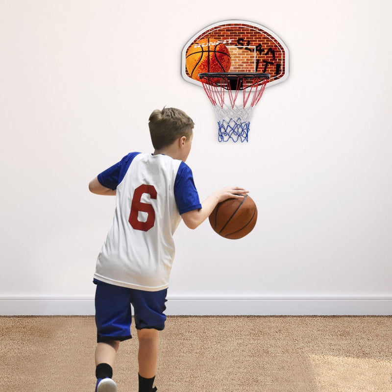 Wall Mounted Fan Backboard with Basketball Hoop and 2 Nets