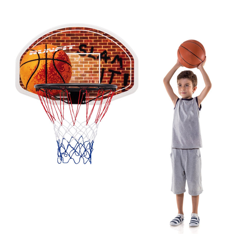 Wall Mounted Fan Backboard with Basketball Hoop and 2 Nets