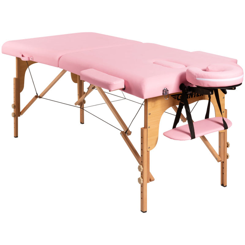 Red Portable Facial Spa Bed with Adjustable Features and Carry Case