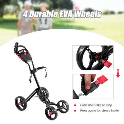 4 Wheel Folding Golf Pull Push Cart Trolley