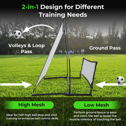 2-In-1 Portable Soccer Rebounder Net with Carrying Bag