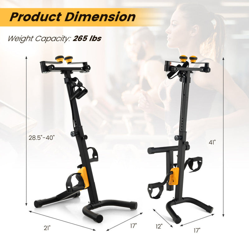 Folding Pedal Exercise Bike with Adjustable Resistance-Yellow