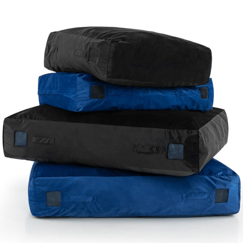 57 X 57 Inch Crash Pad Sensory Mat with Foam Blocks and Washable Velvet Cover-Black