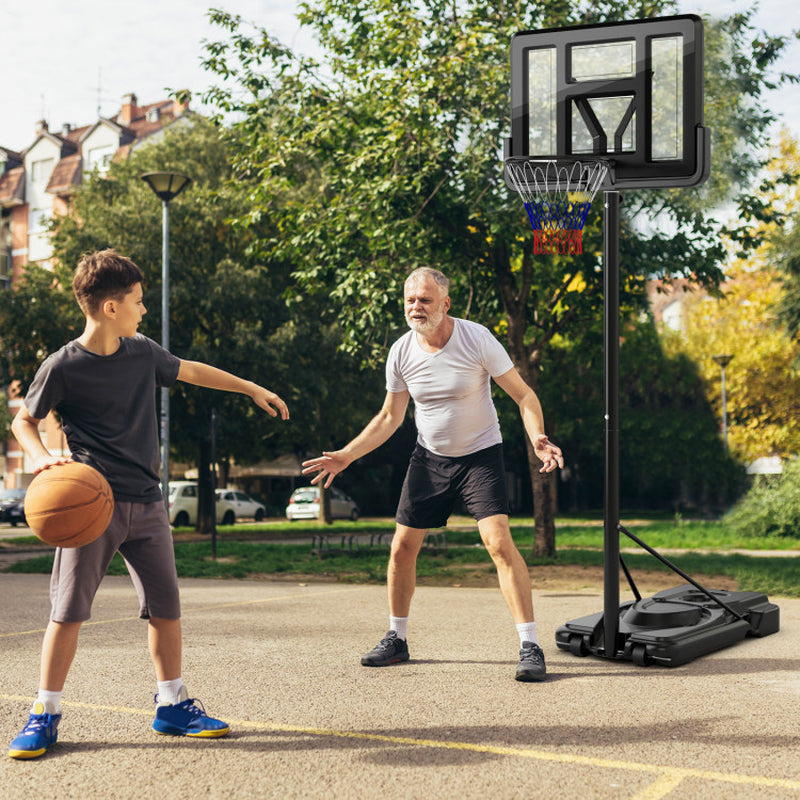 Adjustable Portable Basketball Hoop Stand with Shatterproof Backboard Wheels