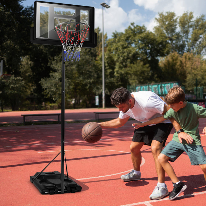 Portable Basketball Hoop with 9-Position Adjustable Height