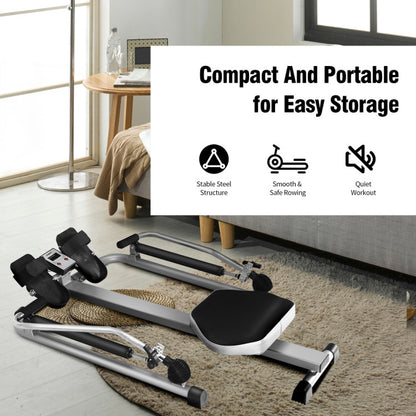 Exercise Adjustable Double Hydraulic Resistance Rowing Machine