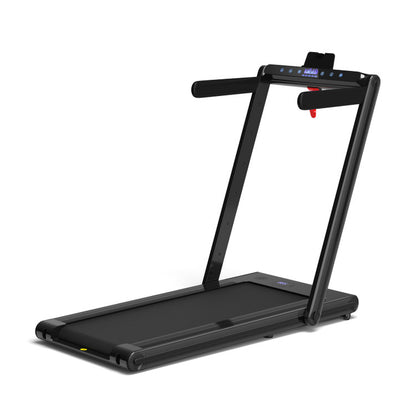 2-In-1 Folding Treadmill with Dual LED Display-Navy