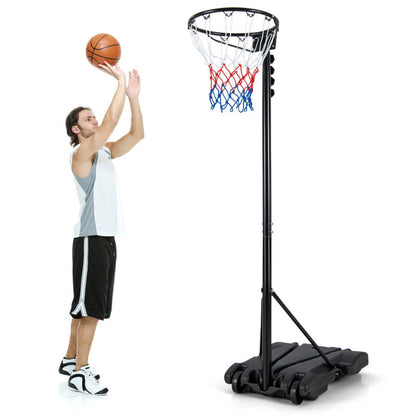 8.5 to 10 FT Adjustable Portable Basketball Hoop Stand with Fillable Base and 2 Wheels