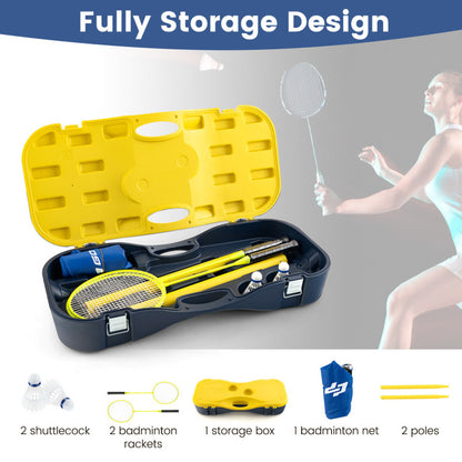 Portable Badminton Set Outdoor Sport Game Set with 2 Shuttlecocks