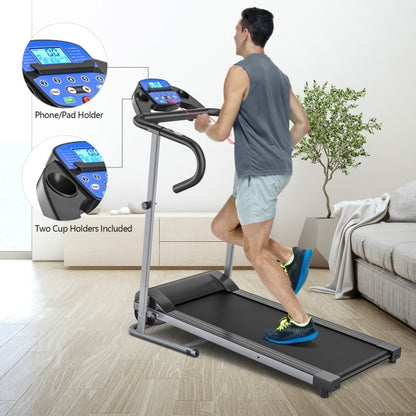 Electric Foldable Treadmill with LCD Display and Heart Rate Sensor