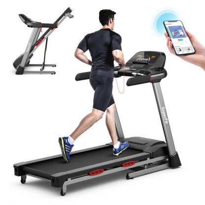 4.75 HP Folding Treadmill with Auto Incline and 20 Preset Programs-Black