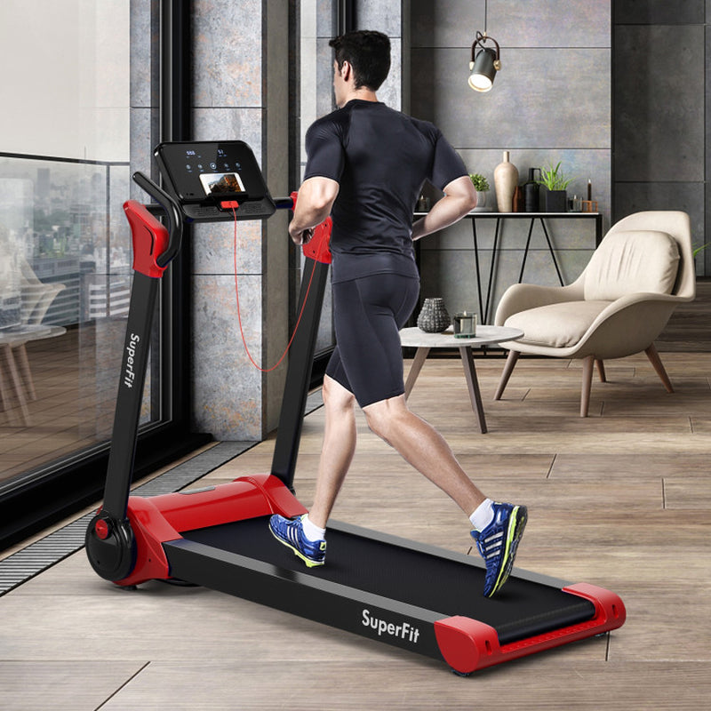 2.25 HP Electric Motorized Folding Running Treadmill Machine with LED Display-Navy