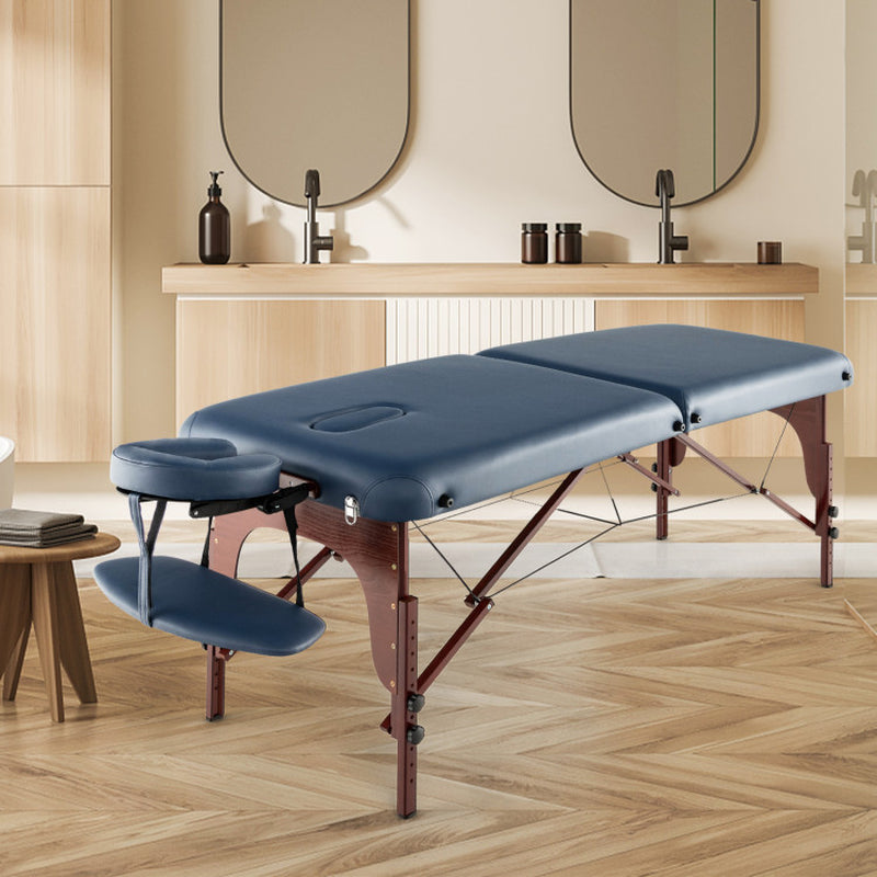 Navy Portable Folding Massage Table with Carrying Case