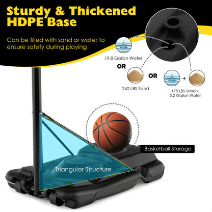 4.25-10 Feet Portable Adjustable Basketball Goal Hoop System