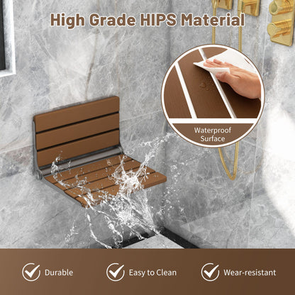 HIPS Bathroom Bench with Wall-Mounted Foldable Design and Waterproof Finish